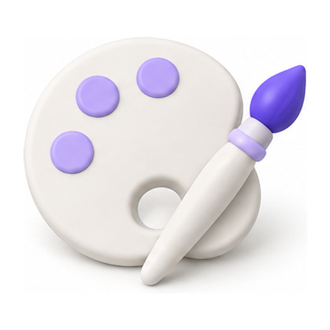 Farbpalette mit Pinsel